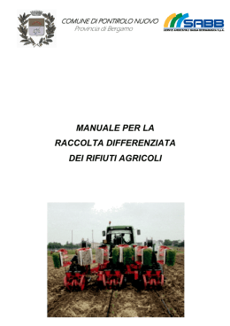 Manuale Raccolta Rifiuti Agricoltori