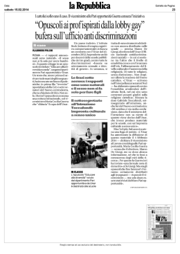 Opuscoli ai prof ispirati dalla lobby gay