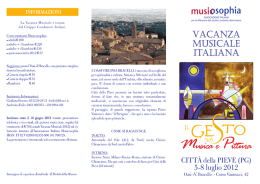 opuscolo Vacanza Musicale 2012