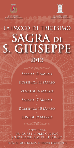 SAGRA di S. GIUSEPPE - Borc Lip&agrave;