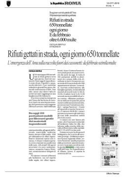 Rifiuti in strada 650 tonnellate ogni giorno. E da febbraio oltre 6000