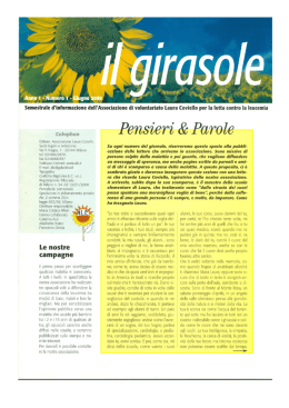 Il Girasole – giugno 2000 - Associazione Laura Coviello
