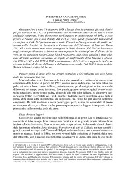 Intervista a Giuseppe Pera