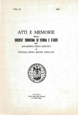 Scarica - Societ&agrave; Tiburtina di Storia e d`Arte