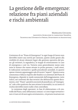 La gestione delle emergenze