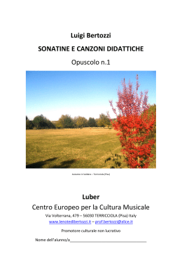 Luigi Bertozzi SONATINE E CANZONI DIDATTICHE Opuscolo n.1