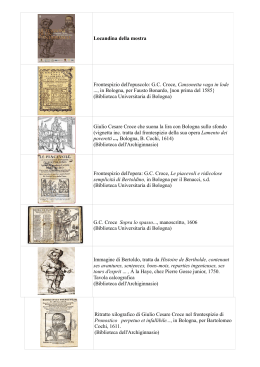 Locandina della mostra Frontespizio dell`opuscolo: G.C. Croce