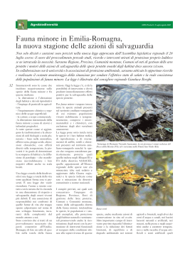 Fauna minore in Emilia-Romagna, la nuova stagione delle azioni di