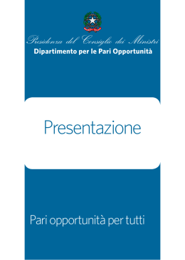 Brochure "Pari opportunità per tutti"