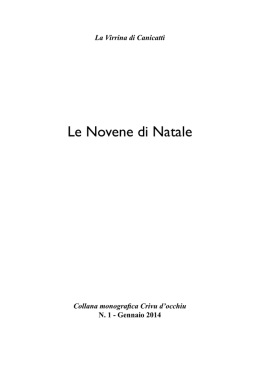 OPUSCOLO Le Novene