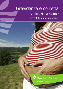 opuscolo sulla sicurezza alimentare durante la gravidanza