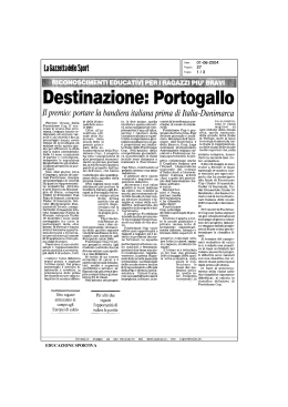 Destinazione - Anno europeo dell`educazione attraverso lo sport