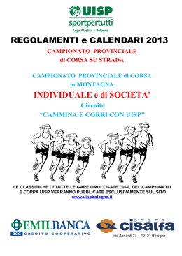Opuscolo Regolamenti e Calendari2013