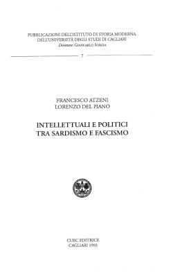 intellettuali politici tra sardismo e fascismo