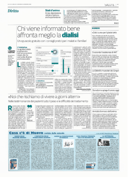 Chi viene informato bene affronta meglio la dialisi