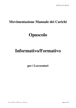 Opuscolo Informativo/Formativo