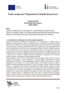 Progetto in PDF - Osservatorio Regionale per l`integrazione e la