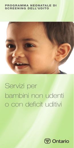 Servizi per bambini non udenti o con deficit uditivi