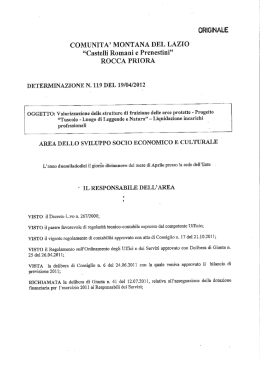originale - Comunit&agrave; Montana Castelli Romani e Prenestini