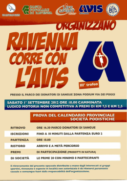 Locandina Ravenna corre con l`Avis 2012
