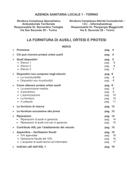 la fornitura di ausili, ortesi e protesi