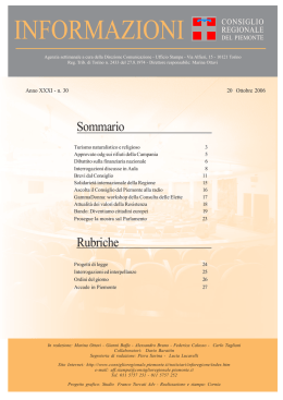 INFORMAZIONI - Consiglio regionale del Piemonte