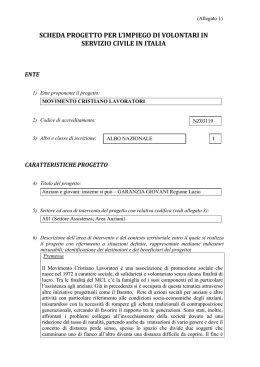 Scheda di Progetto - Movimento Cristiano Lavoratori