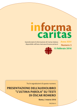 InformaCaritas 15-29 Febbraio 2016