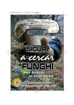 Sicuri a cercar funghi - Soccorso Alpino e Speleologico Toscano