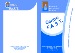opuscolo informativo - Centro FAST - Università per Stranieri di Siena