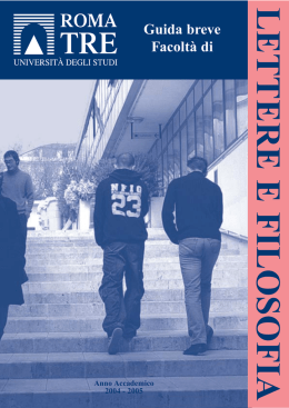 Opuscolo Lettere Filosofia 1-07 - Universit&agrave; degli Studi Roma Tre