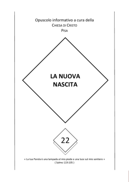 la nuova nascita - Chiesa di Cristo in Pisa