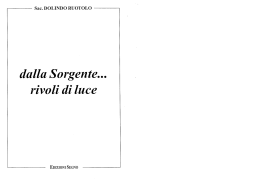 Dalla Sorgente rivoli di luce