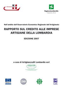 Opuscolo Osservatorio sul credito 2007
