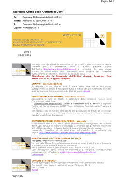 Newsletter 28/14 - Ordine Architetti di Como