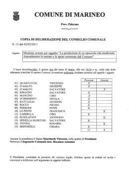 Mozione avente per oggetto - Comune di Marineo