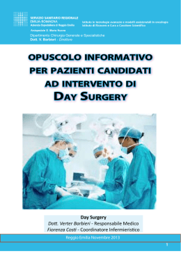 opuscolo informativo per pazienti candidati ad intervento di day