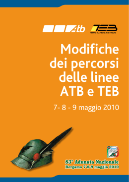 Opuscolo ATB Linee Autobus - Adunata Nazionale Alpini Bergamo