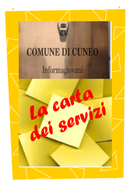 CARTA SERVIZI opuscolo - Coordinamento Informagiovani Piemonte