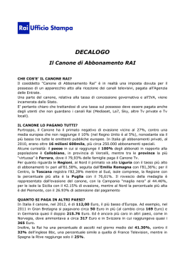Il canone di abbonamento