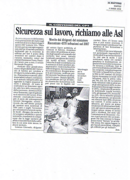 Sicurezza sul lavora, richiamo alle Asi