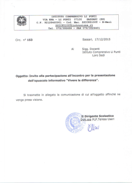 Invito alla presentazione dell`opuscolo Vivere la differenza