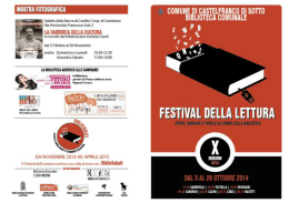 Opuscolo X Edizione Festival della lettura