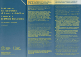 La sicurezza nel laboratorio di ricerca e didattica