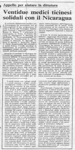Comitato Solidarietà medica con il Nicaragua