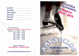 Opuscolo Informativo - Artisticlub Sportincontro