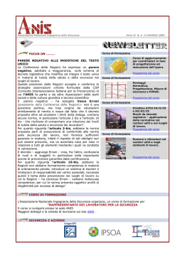 FOCUS ON ……… PARERE NEGATIVO ALLE MODIFICHE