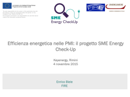 il progetto SME Energy Check-Up - Federazione Italiana per l`uso