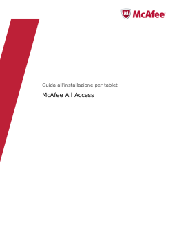 McAfee All Access - Guida all`installazione per tablet