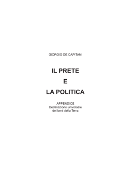 il prete e la politica - Don Giorgio De Capitani
